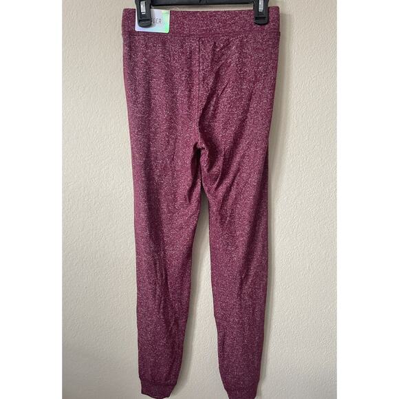 Justice Maroon Silver Sparkle Logo Mid Rise Full Length Girls’ Joggers Size 10 - Picture 4 of 5